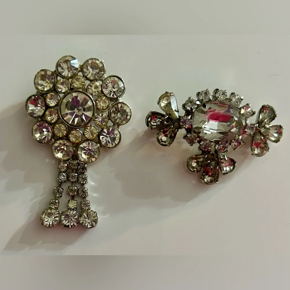 GORGEOUS vintage rhinestone brooch set amazing color and quality - Picture 2 of 4